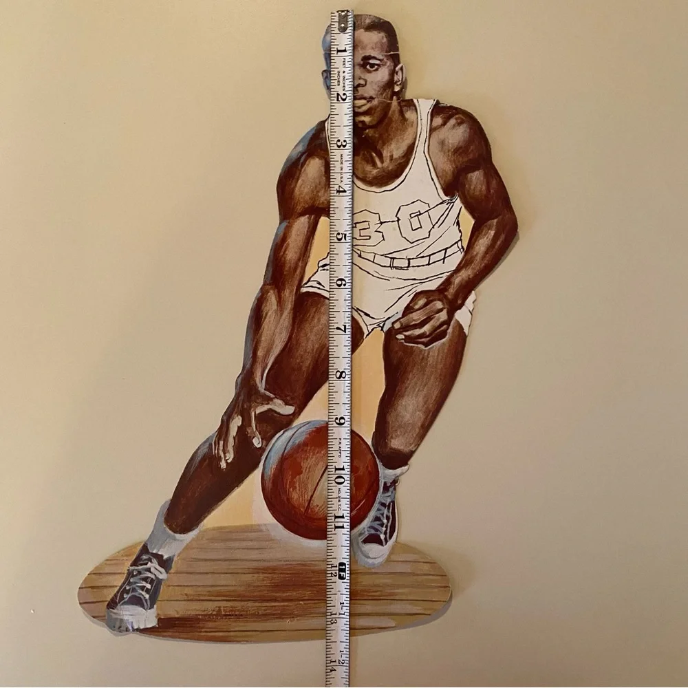 Vintage Set Of 2 Eureka Basketball Player Cutouts Wall Decorations 16” Ephemera